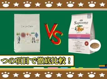 このこのごはんとシュプレモ小型犬成犬用を５つの項目で徹底比較
